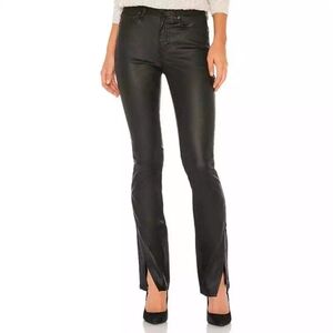 NWOT We The Free People Black Coated Split‎ Hem Grunge Pants 26